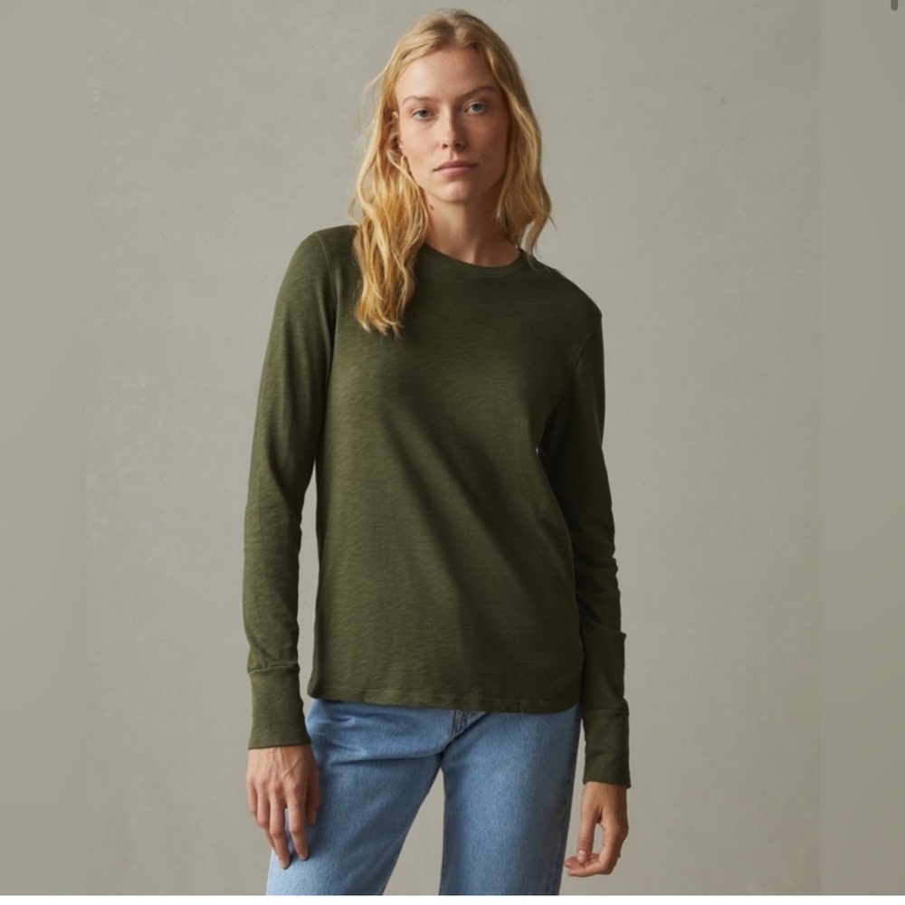 American Giant Premium Slub Crew
Tee Long Sleeve Moss Small